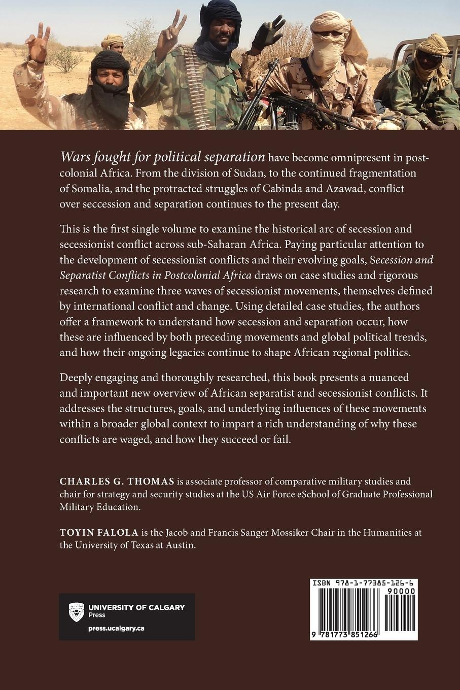 Rückseitencover Secession and Separatist Conflicts in Postcolonial Africa