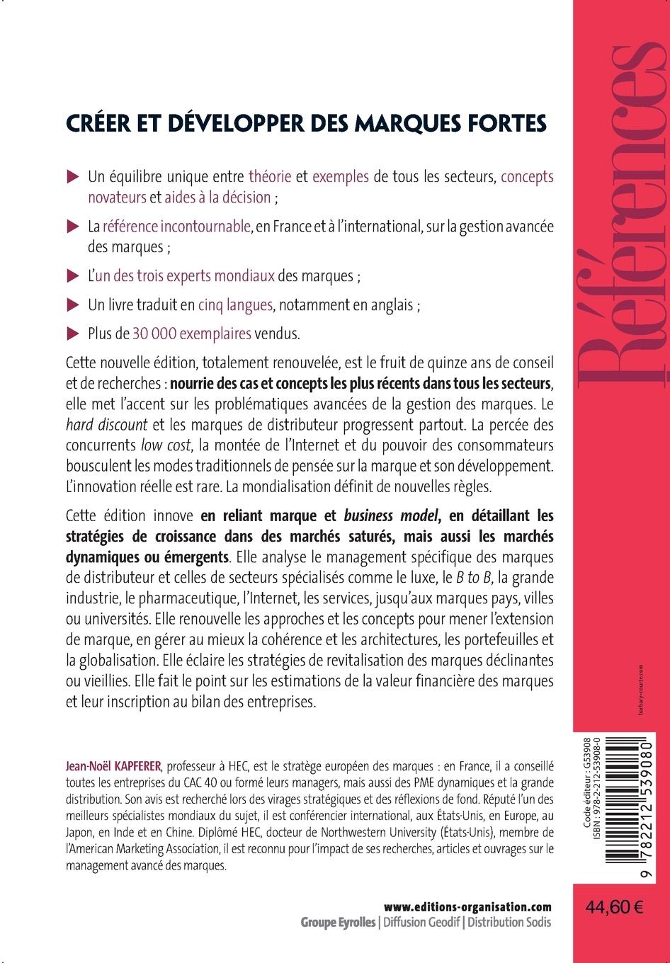 Rückseitencover Les marques Capital de l'entreprise