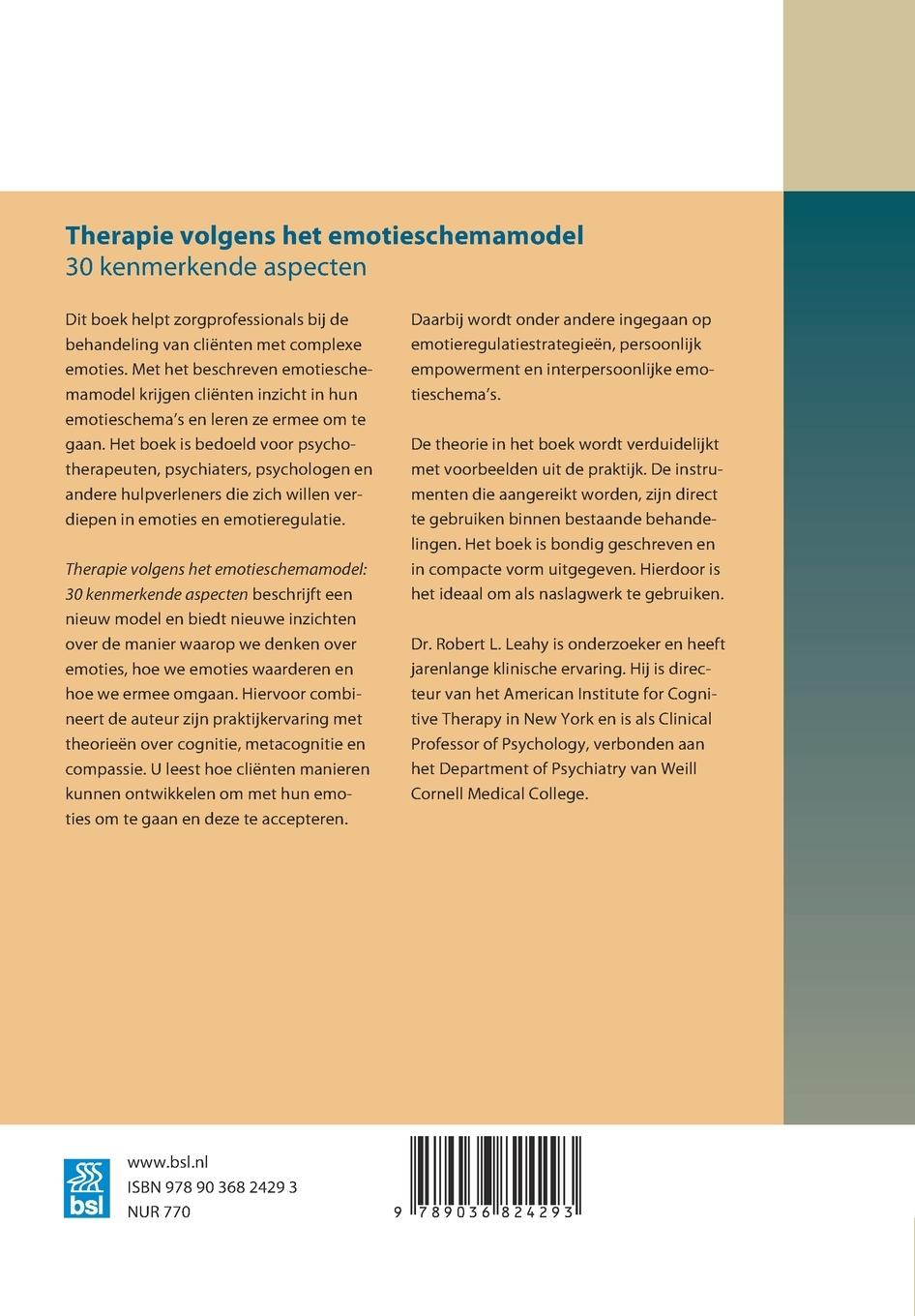 Rückseitencover Therapie volgens het emotieschemamodel