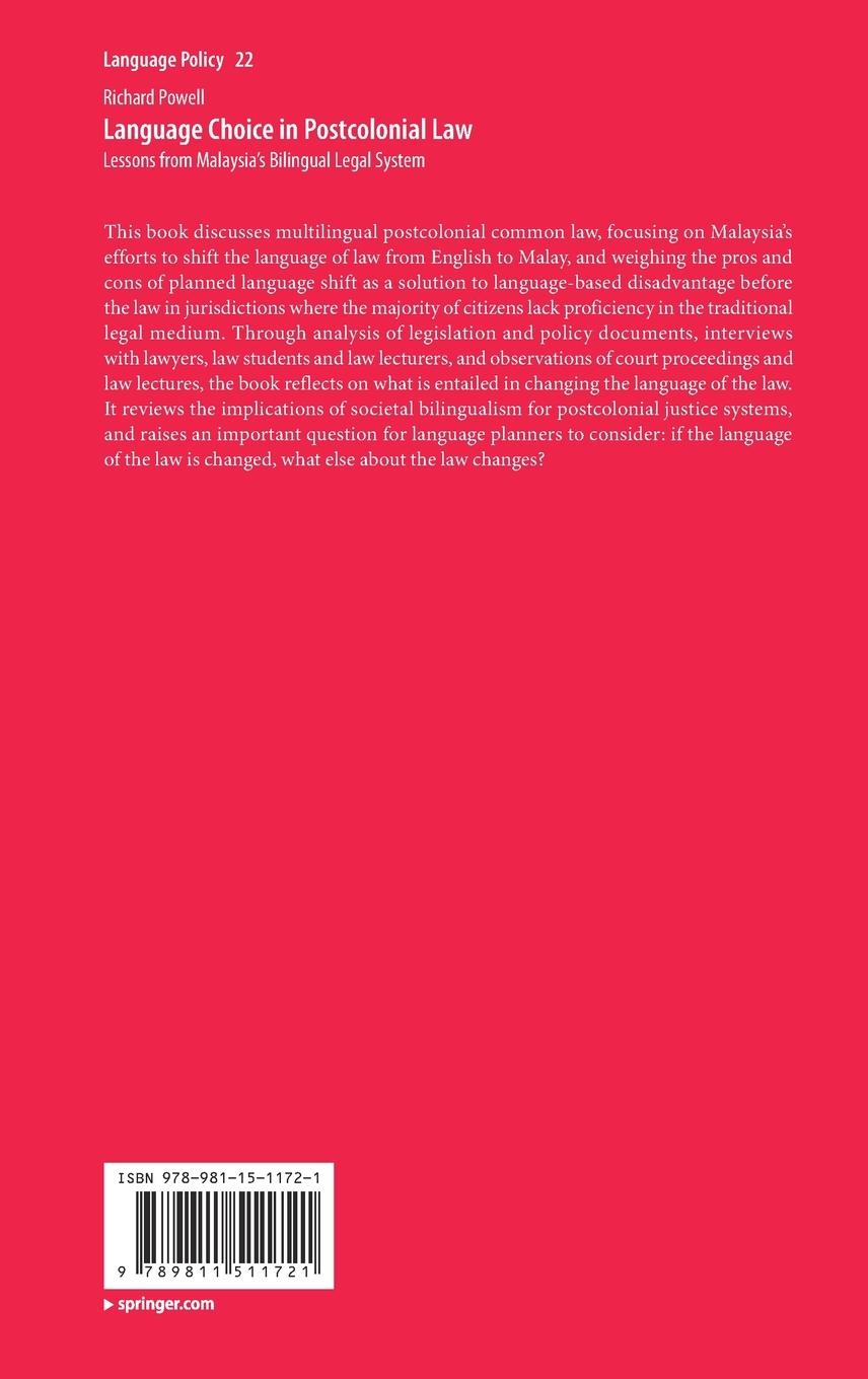 Rückseitencover Language Choice in Postcolonial Law