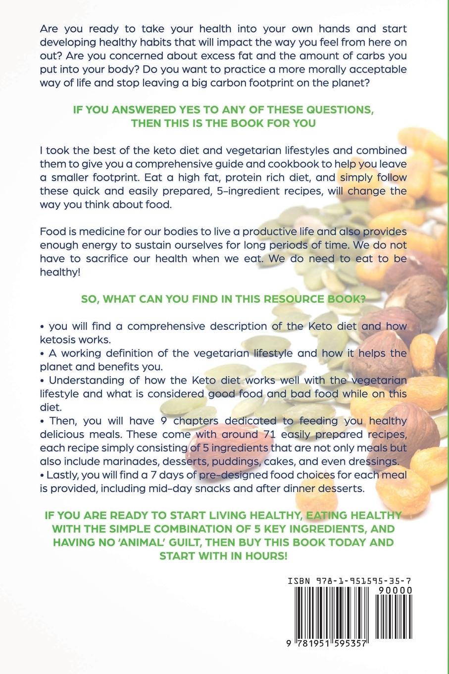 Rückseitencover Keto Vegetarian Cookbook