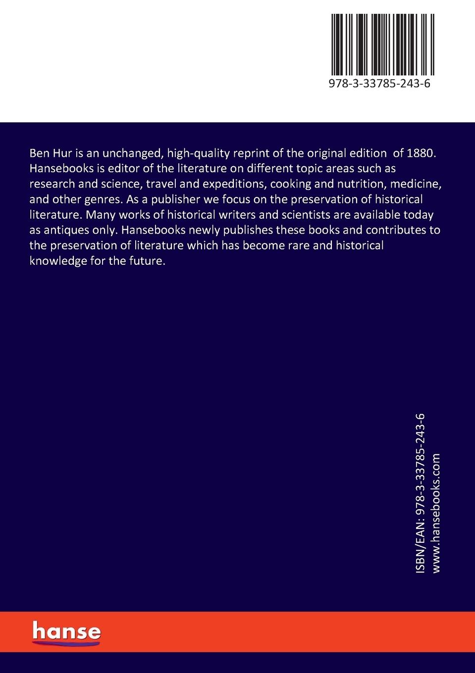 Rückseitencover Ben Hur