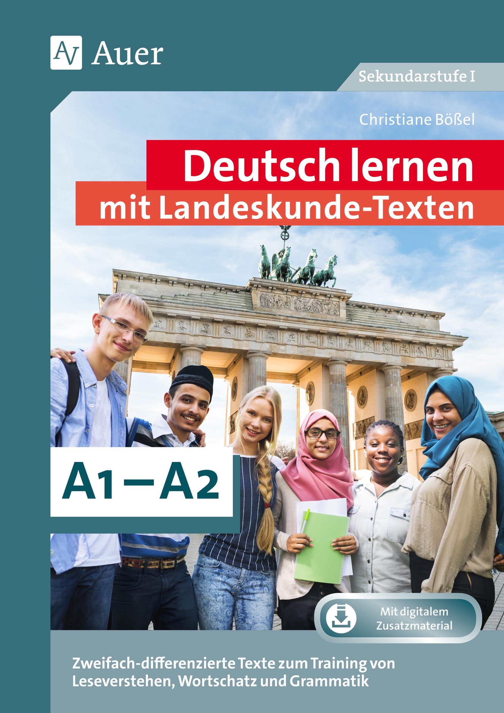 Vorderes Coverbild Deutsch lernen mit Landeskunde - Texten A1 - A2