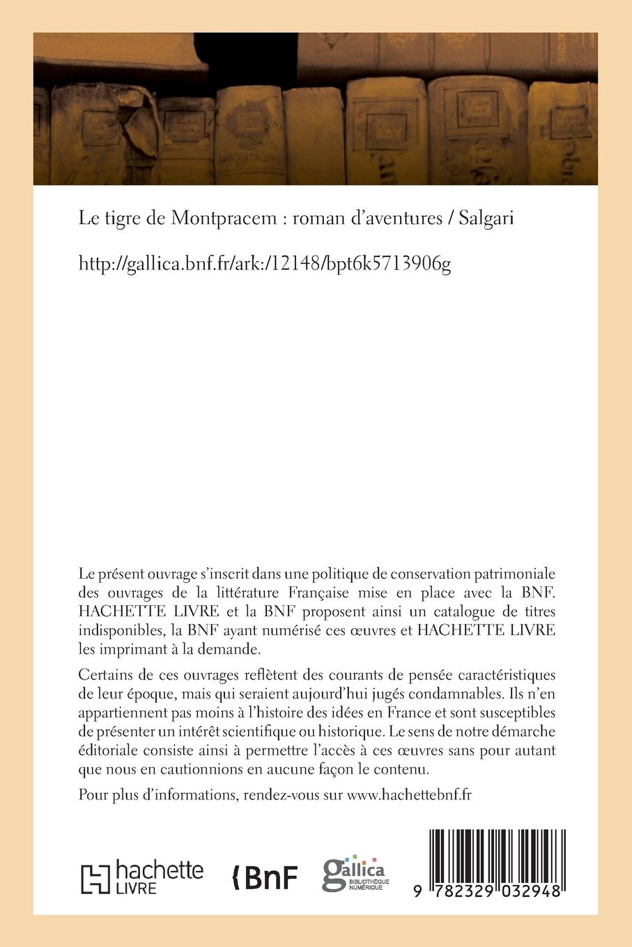 Rückseitencover Le tigre de Montpracem, roman d'aventures