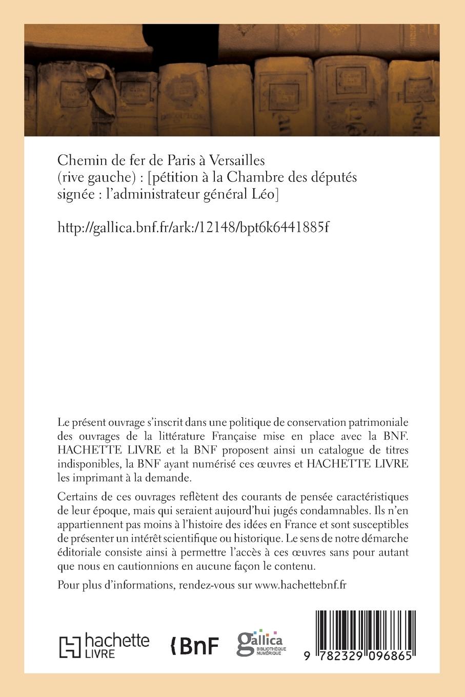 Rückseitencover Chemin de Fer de Paris À Versailles, Rive Gauche. Pétition À La Chambre Des Députés