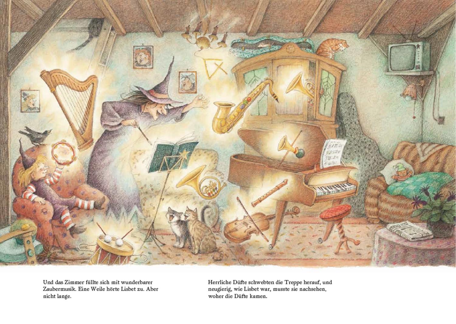 Beispielinhalt (Bild) Die neugierige kleine Hexe