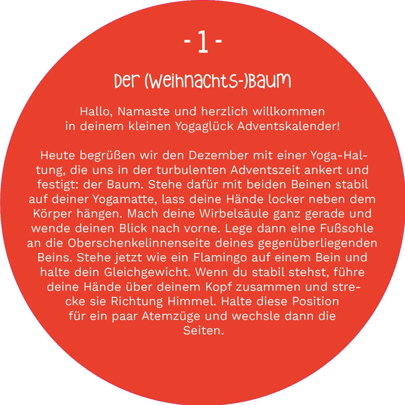 Beispielinhalt (Bild) Adventskalender in der Dose. 24 Tage Yogaglück