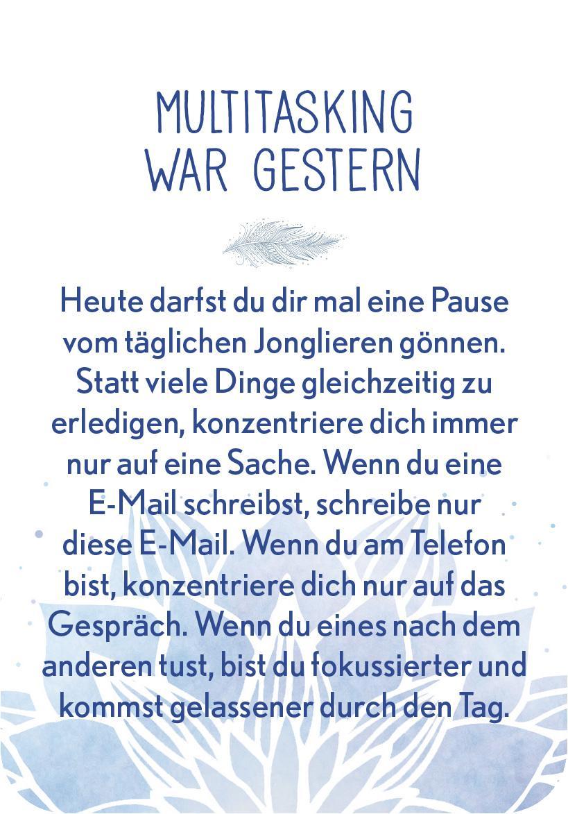 Beispielinhalt (Bild) Achtsamkeit fürs Büro. 50 Karma-Kärtchen