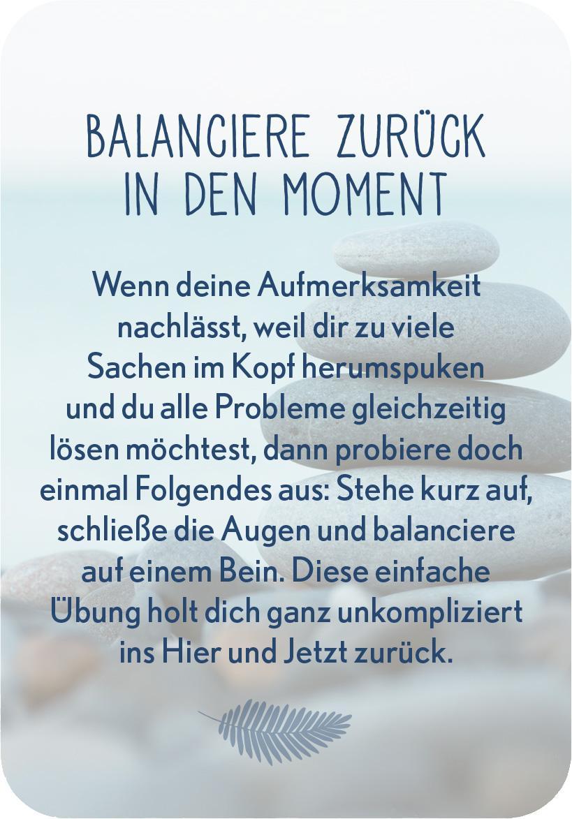 Beispielinhalt (Bild) Achtsamkeit fürs Büro. 50 Karma-Kärtchen