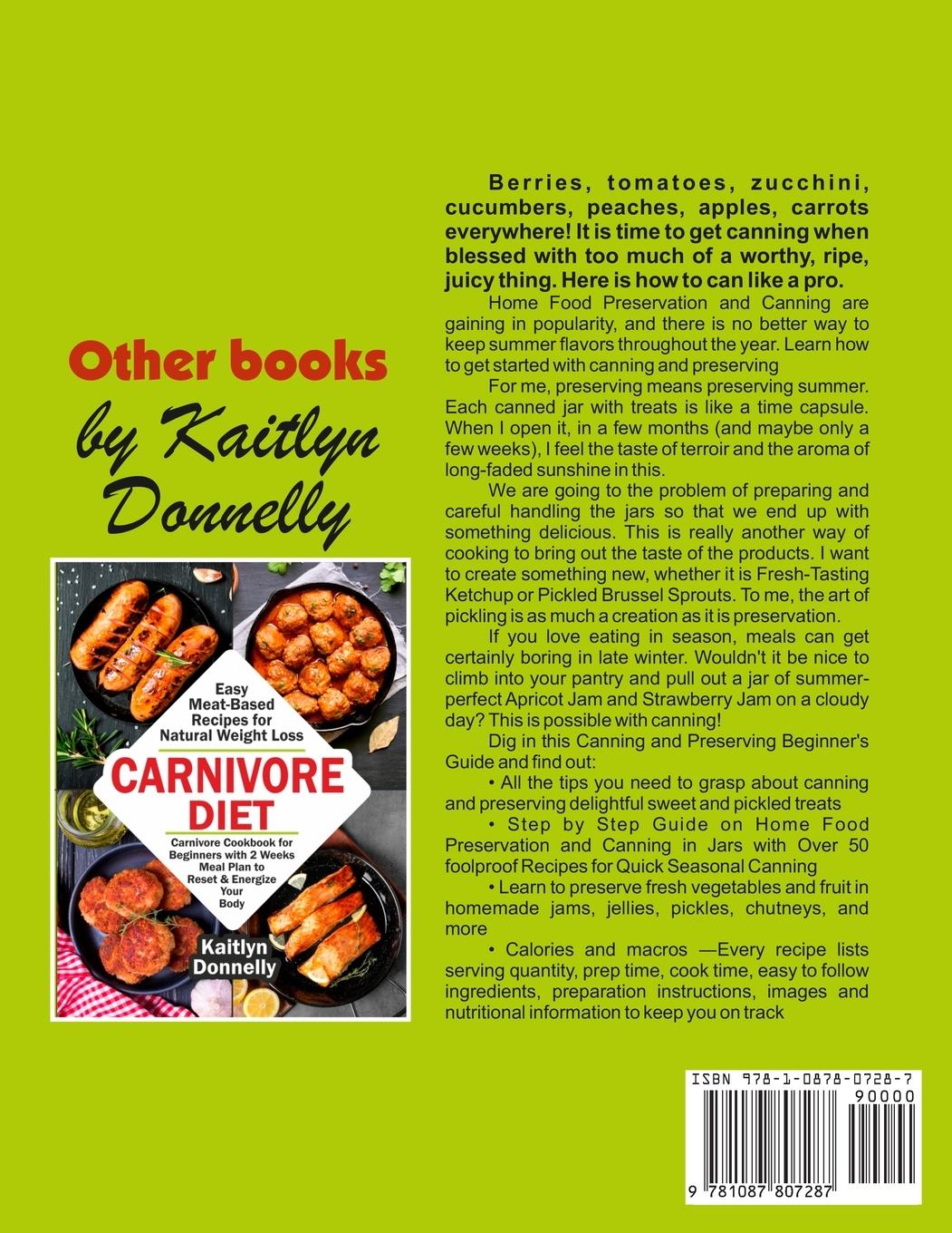 Rückseitencover Canning and Preserving Food for Beginners