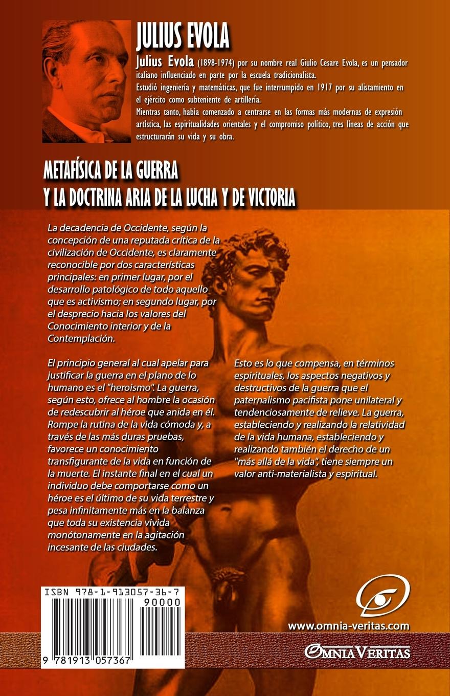 Rückseitencover Metafísica de la guerra y La Doctrina Aria de la Lucha y de Victoria