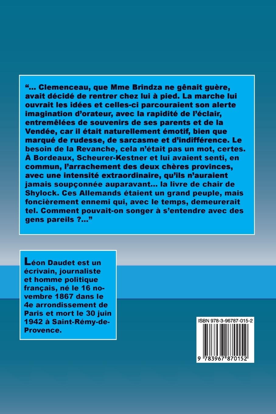 Rückseitencover La vie orageuse de Clemenceau