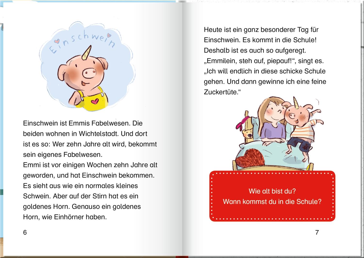 Beispielinhalt (Bild) Emmi & Einschwein. Schulstart mit Eierkuchen