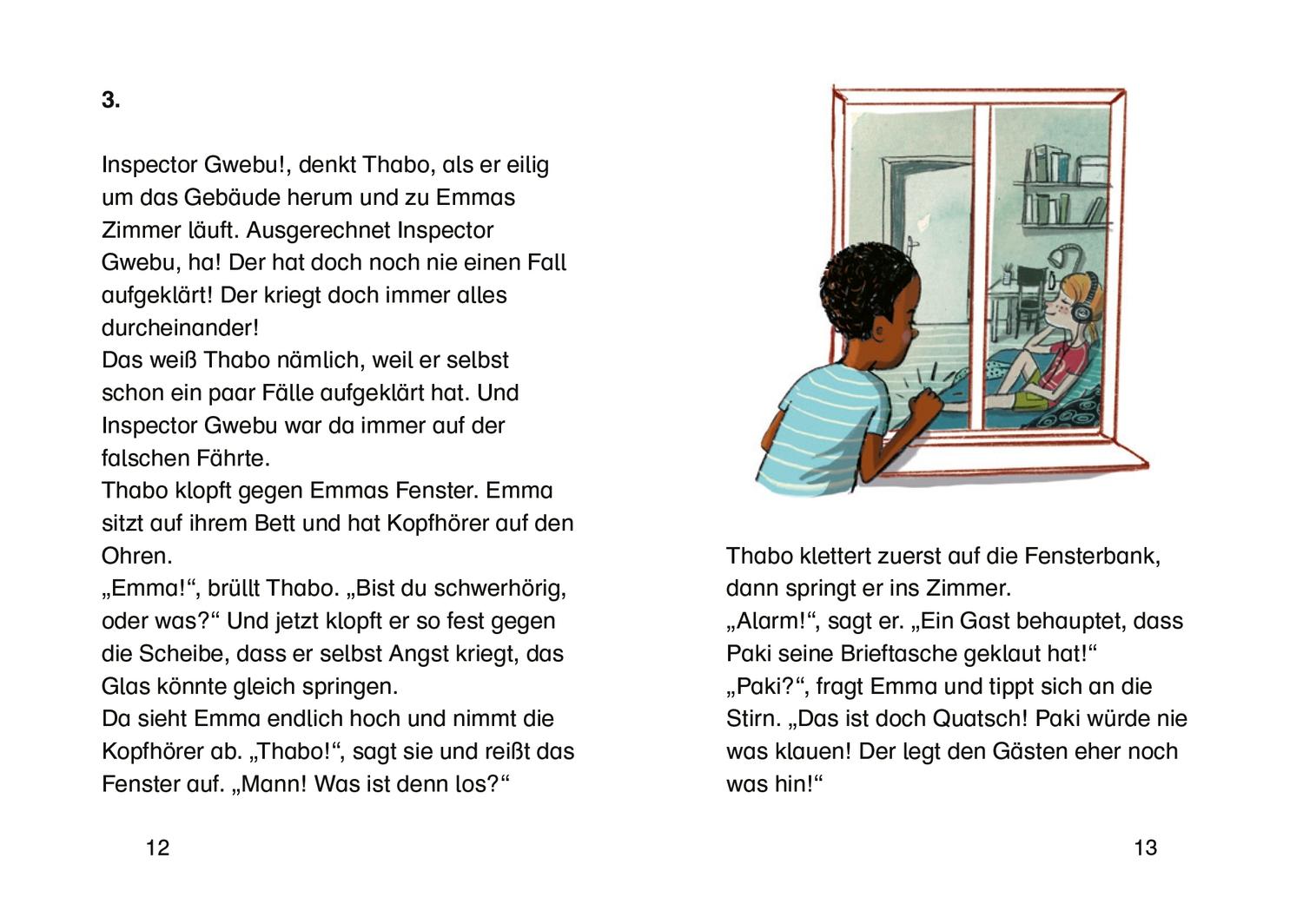 Beispielinhalt (Bild) Thabo und Emma. Ein böser Verdacht