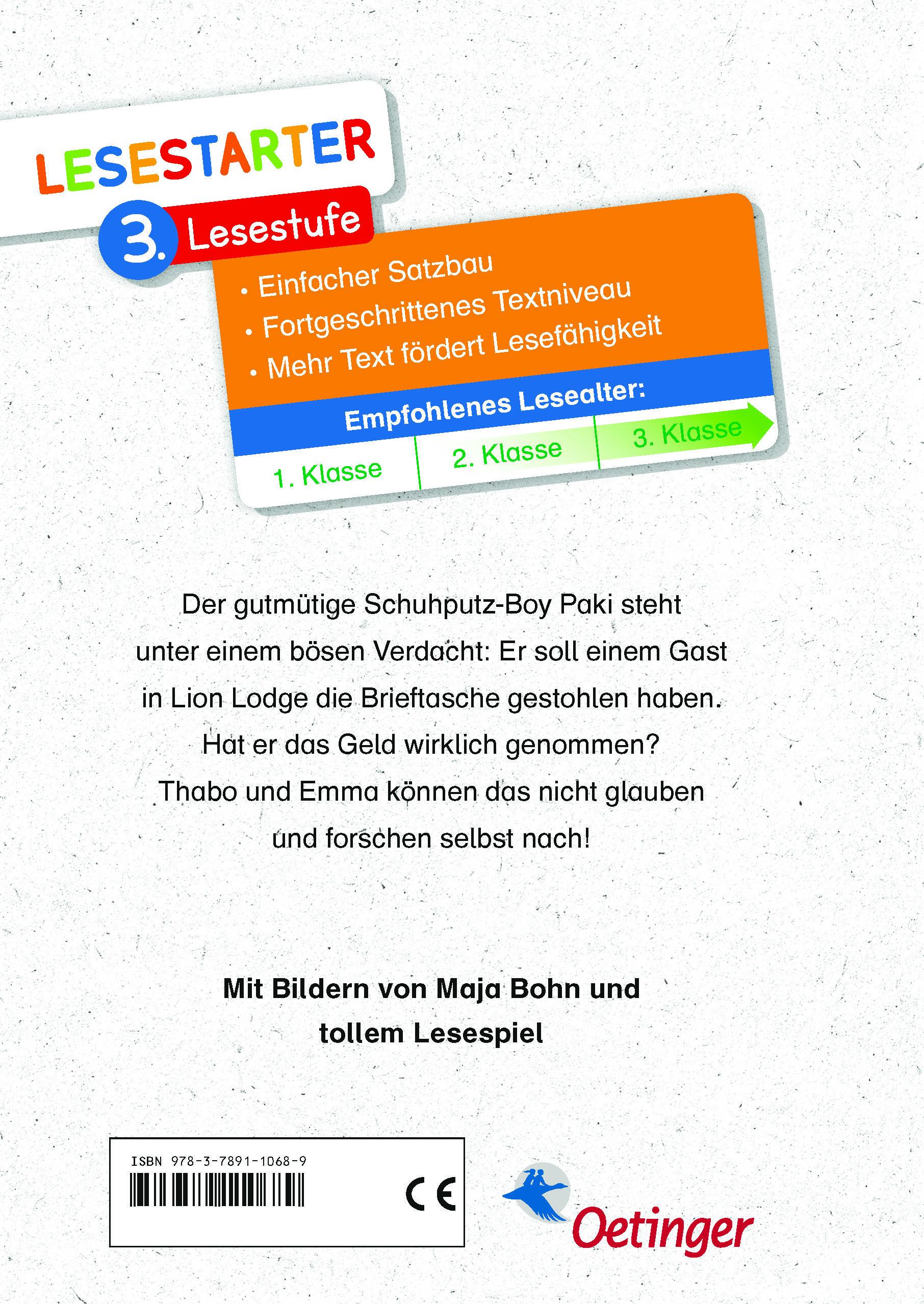 Rückseitencover Thabo und Emma. Ein böser Verdacht