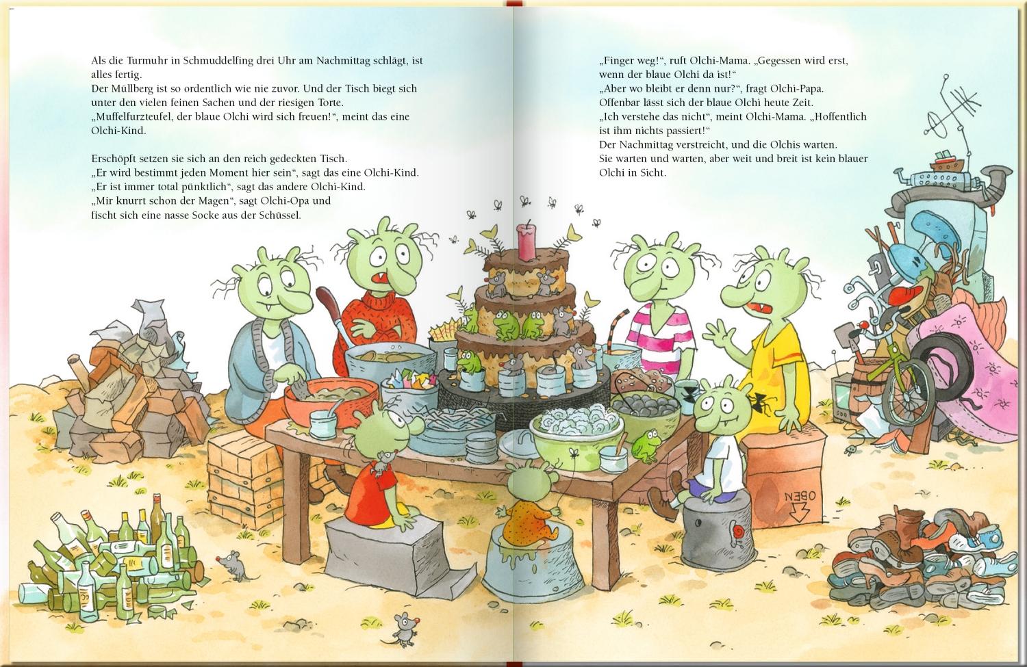 Beispielinhalt (Bild) Die Olchis feiern Geburtstag