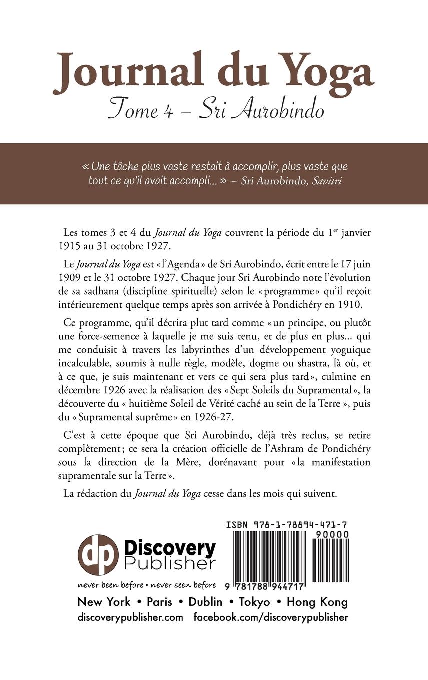 Rückseitencover Journal du Yoga (Tome 4)