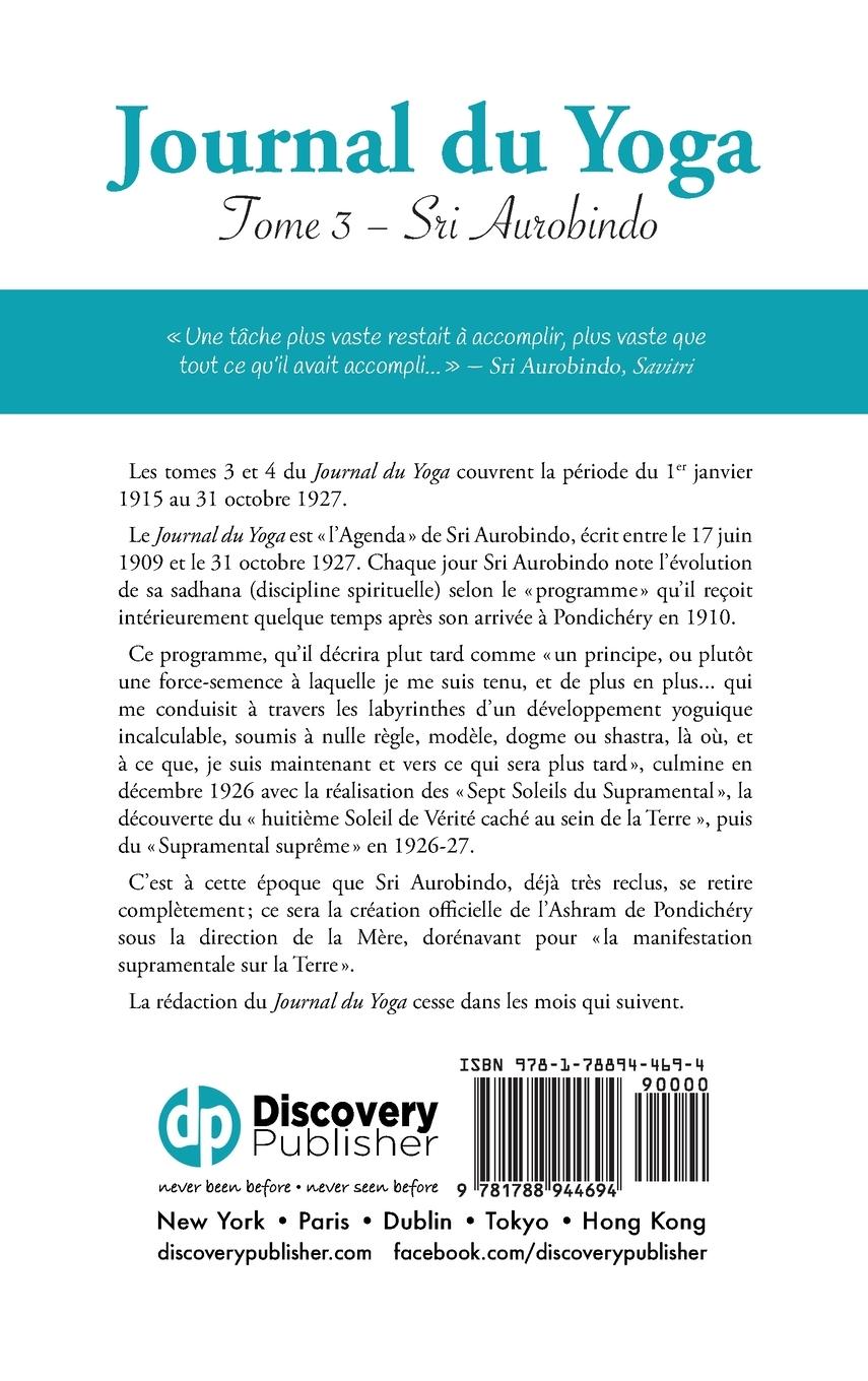 Rückseitencover Journal du Yoga (Tome 3)
