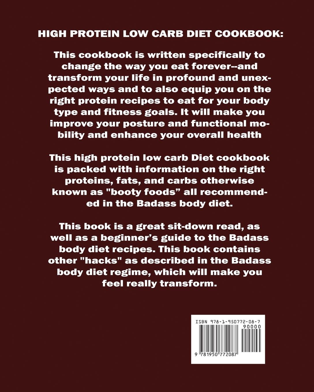 Rückseitencover HIGH PROTEIN LOW CARB DIET COOKBOOK