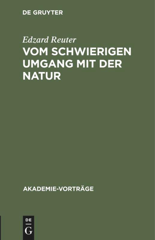 Vorderes Coverbild Vom schwierigen Umgang mit der Natur