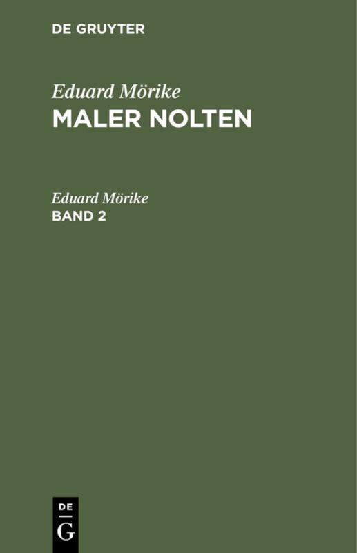Vorderes Coverbild Eduard Mörike: Maler Nolten. Band 2