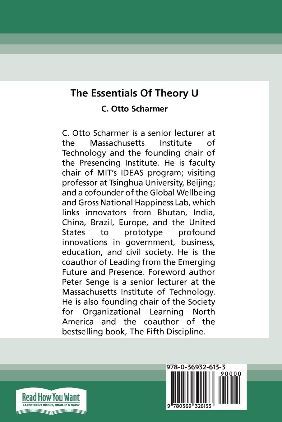 Rückseitencover The Essentials of Theory U