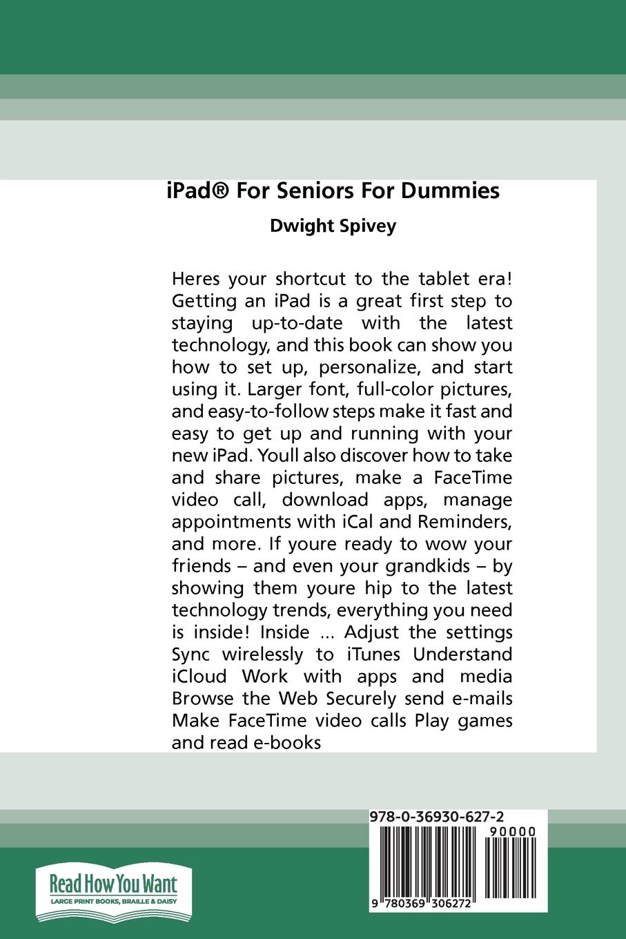 Rückseitencover iPad For Seniors For Dummies, 10th Edition (16pt Large Print Edition)