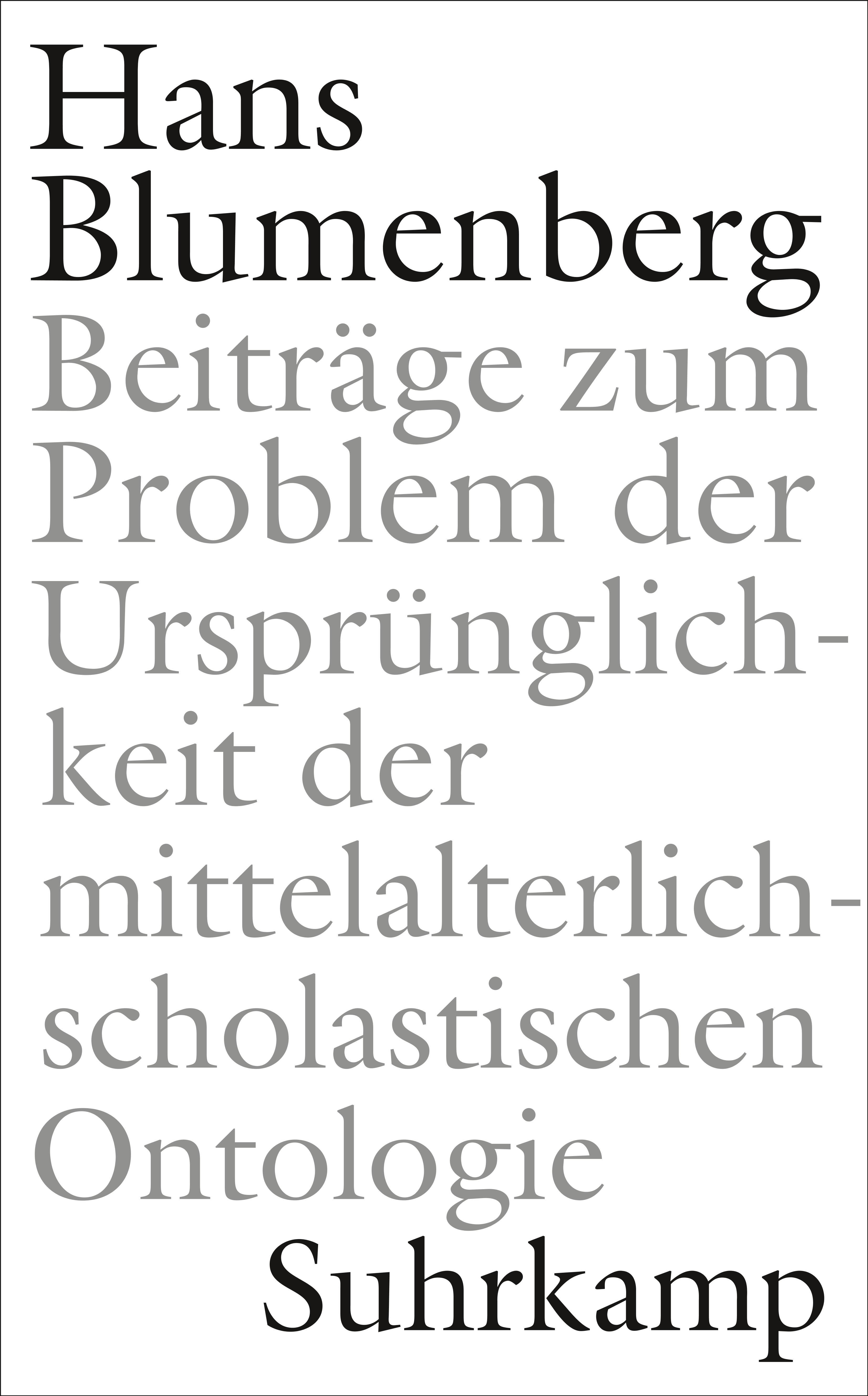Vorderes Coverbild Beiträge zum Problem der Ursprünglichkeit der mittelalterlich-scholastischen Ontologie