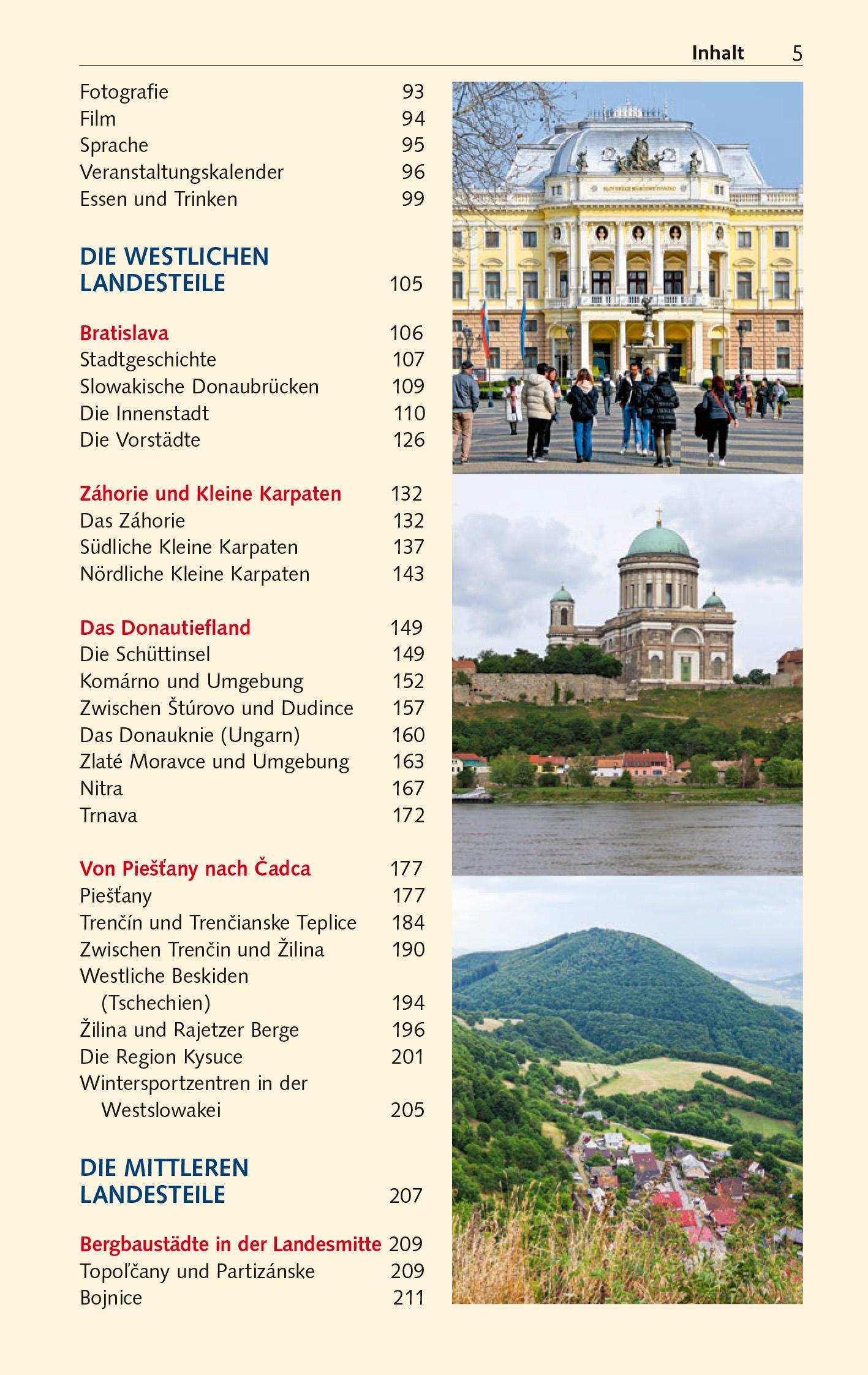 Beispielinhalt (Bild) TRESCHER Reiseführer Slowakei