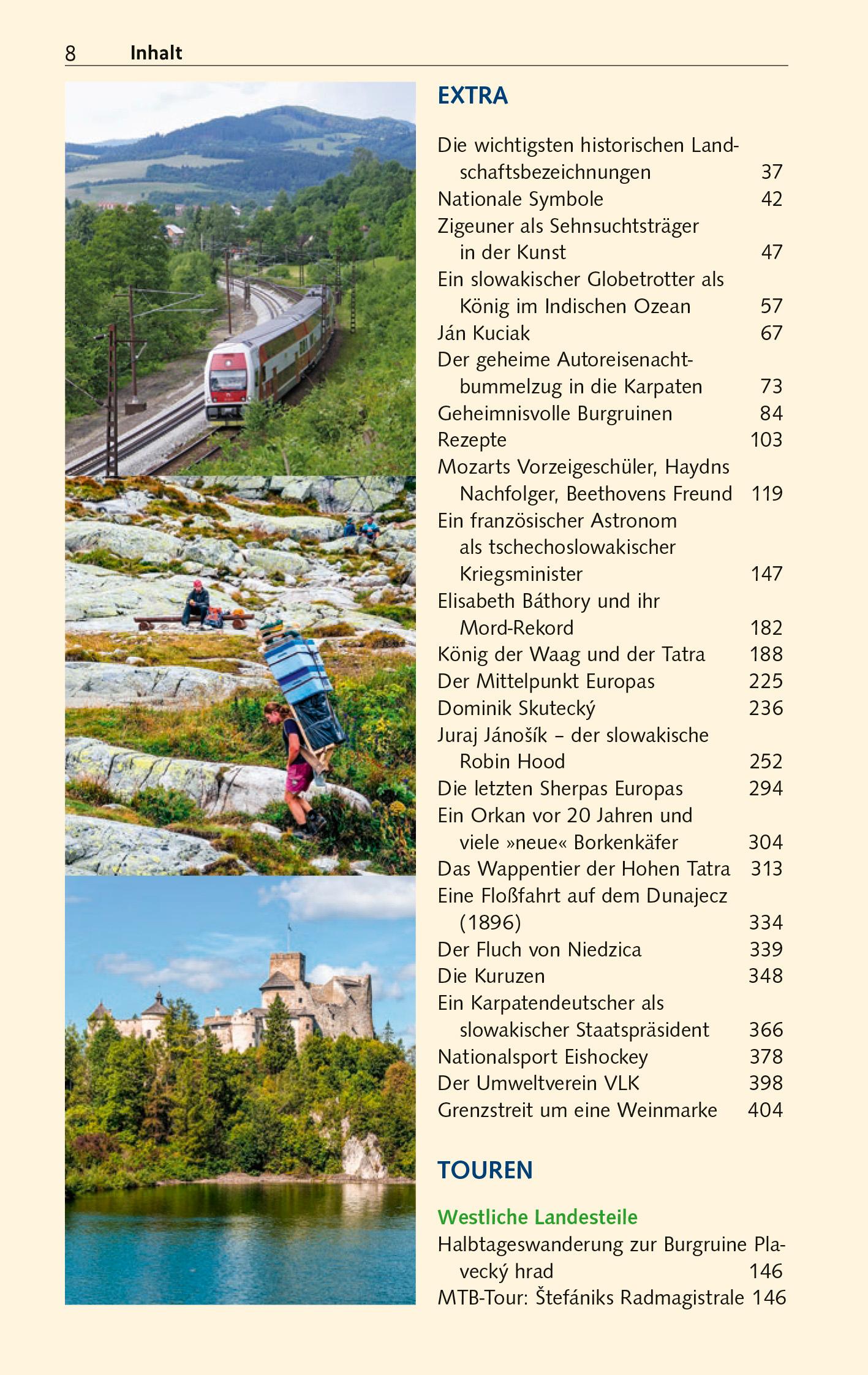 Beispielinhalt (Bild) TRESCHER Reiseführer Slowakei