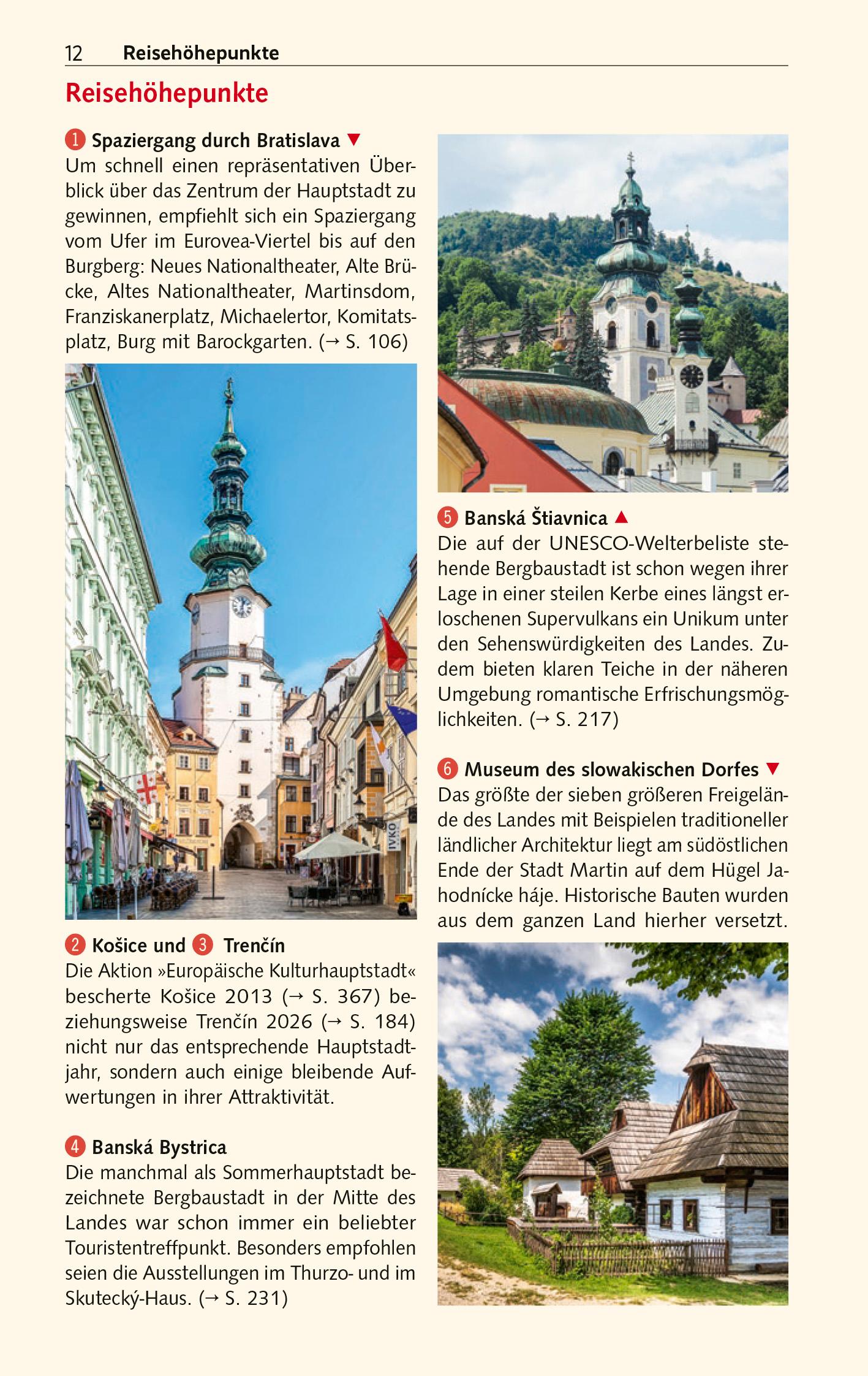 Beispielinhalt (Bild) TRESCHER Reiseführer Slowakei