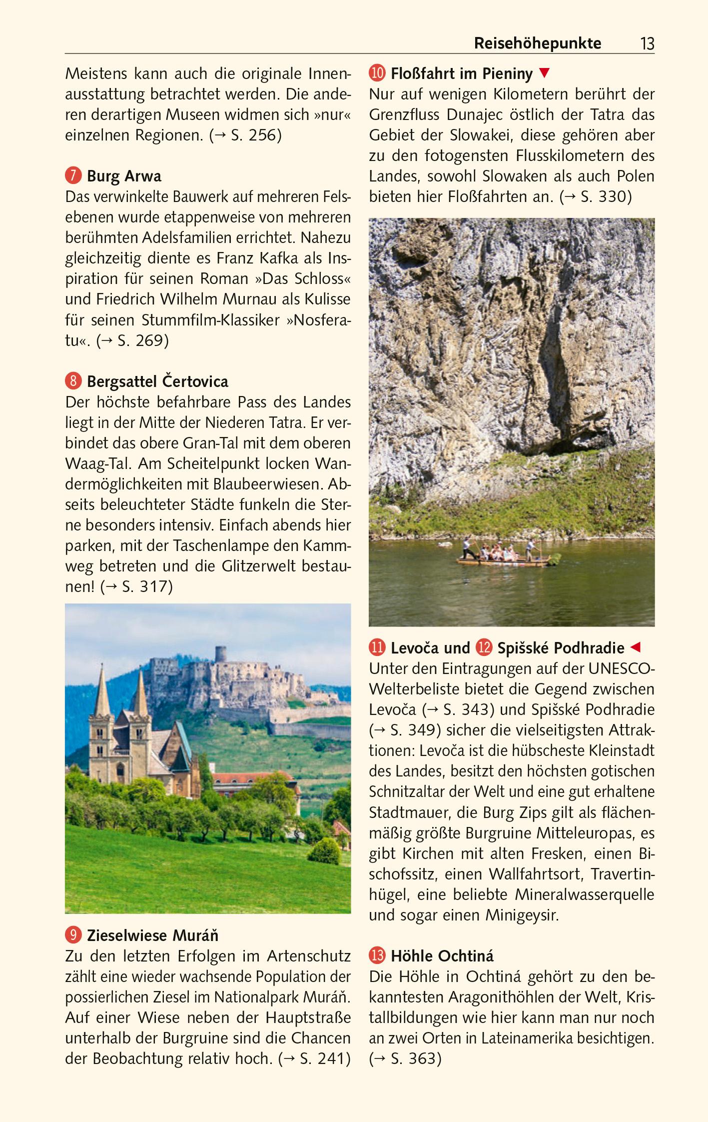 Beispielinhalt (Bild) TRESCHER Reiseführer Slowakei