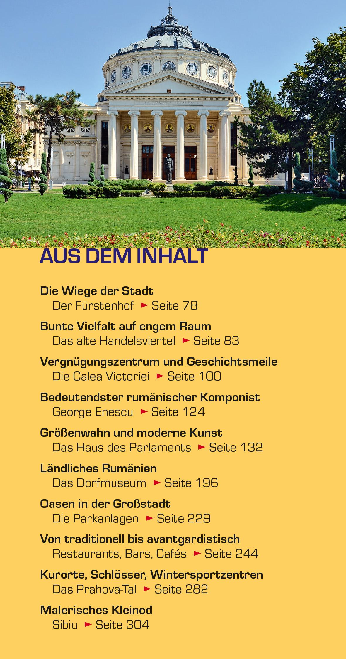 Beispielinhalt (Bild) TRESCHER Reiseführer Bukarest