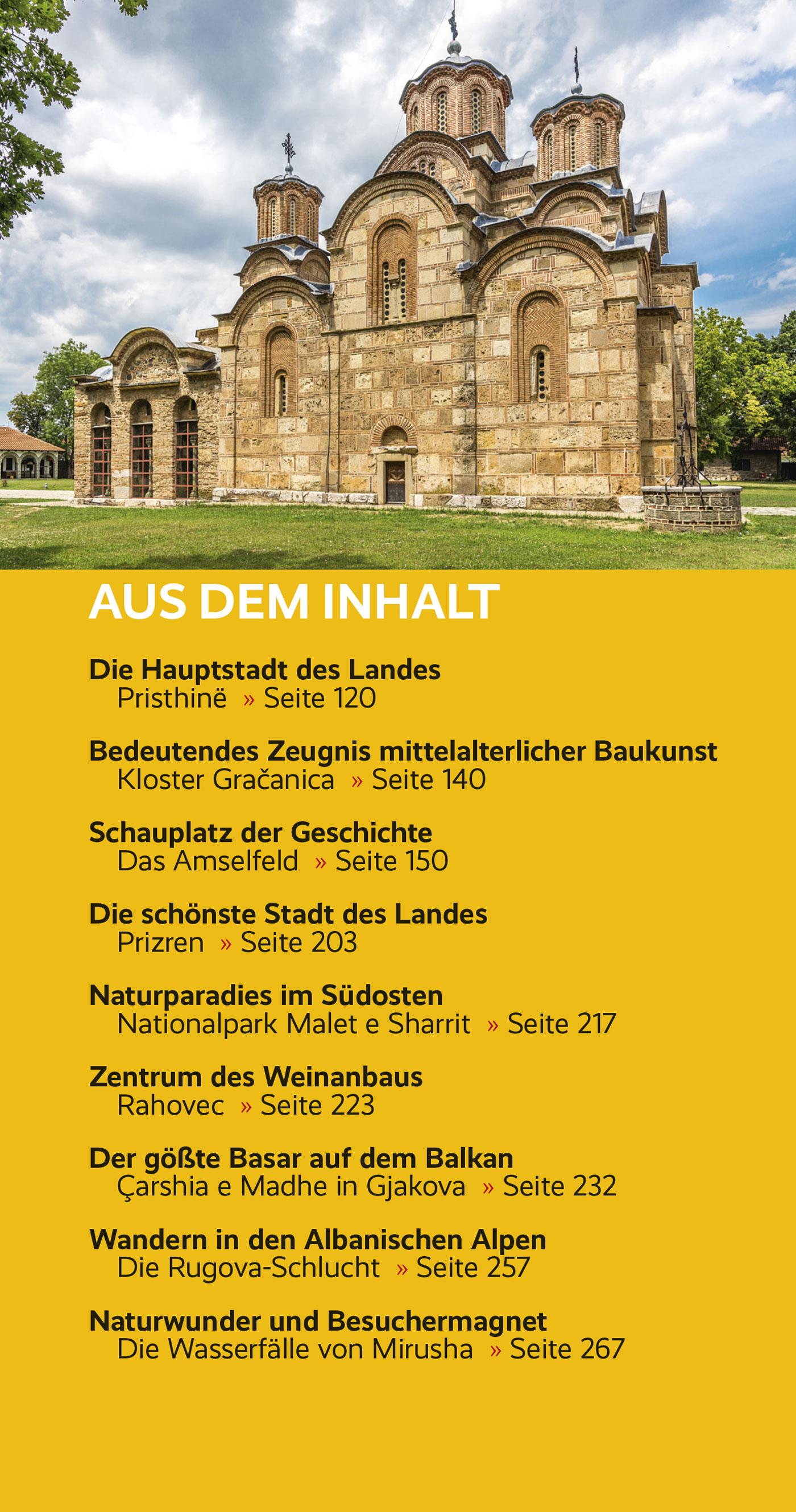 Beispielinhalt (Bild) TRESCHER Reiseführer Kosovo