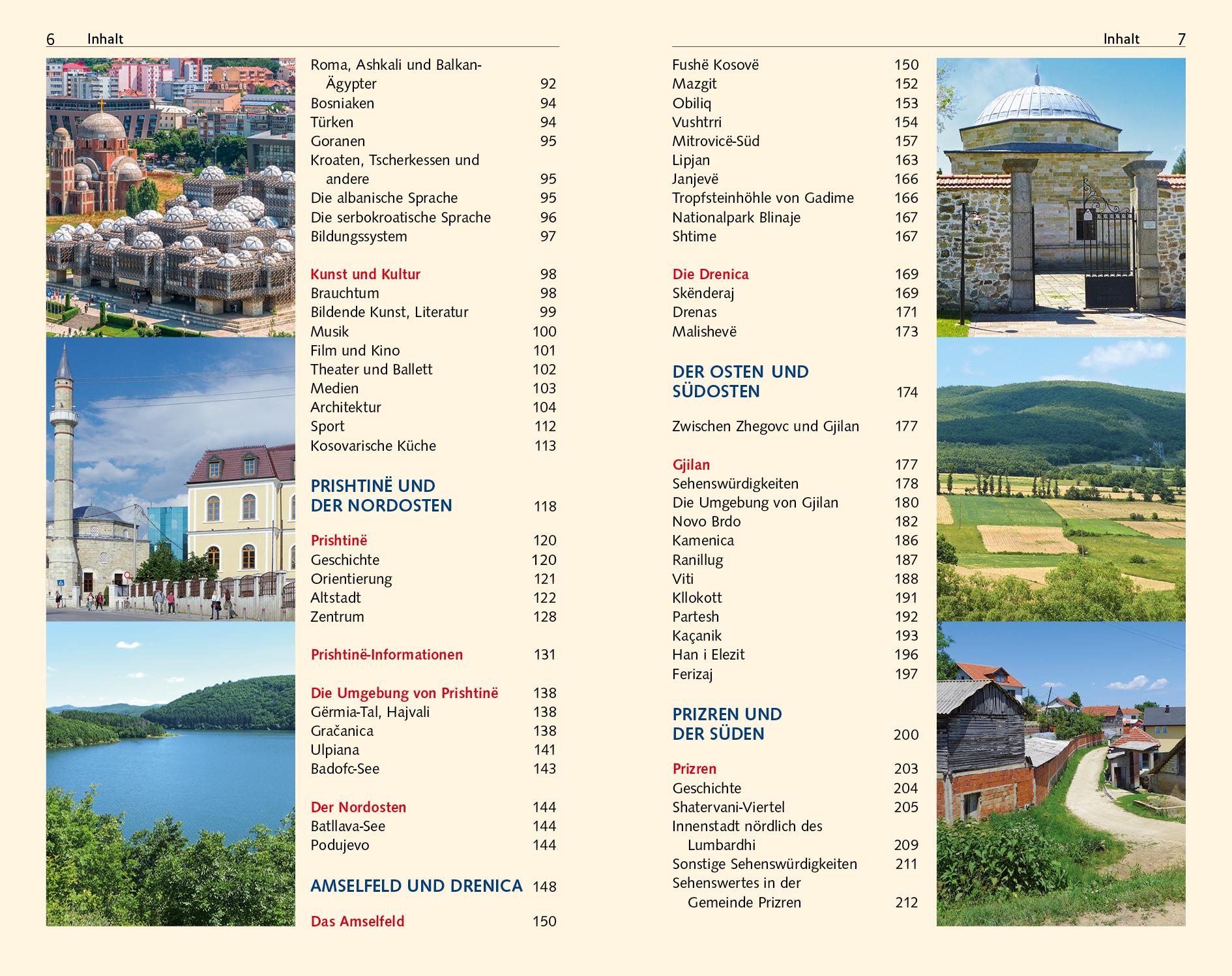 Beispielinhalt (Bild) TRESCHER Reiseführer Kosovo