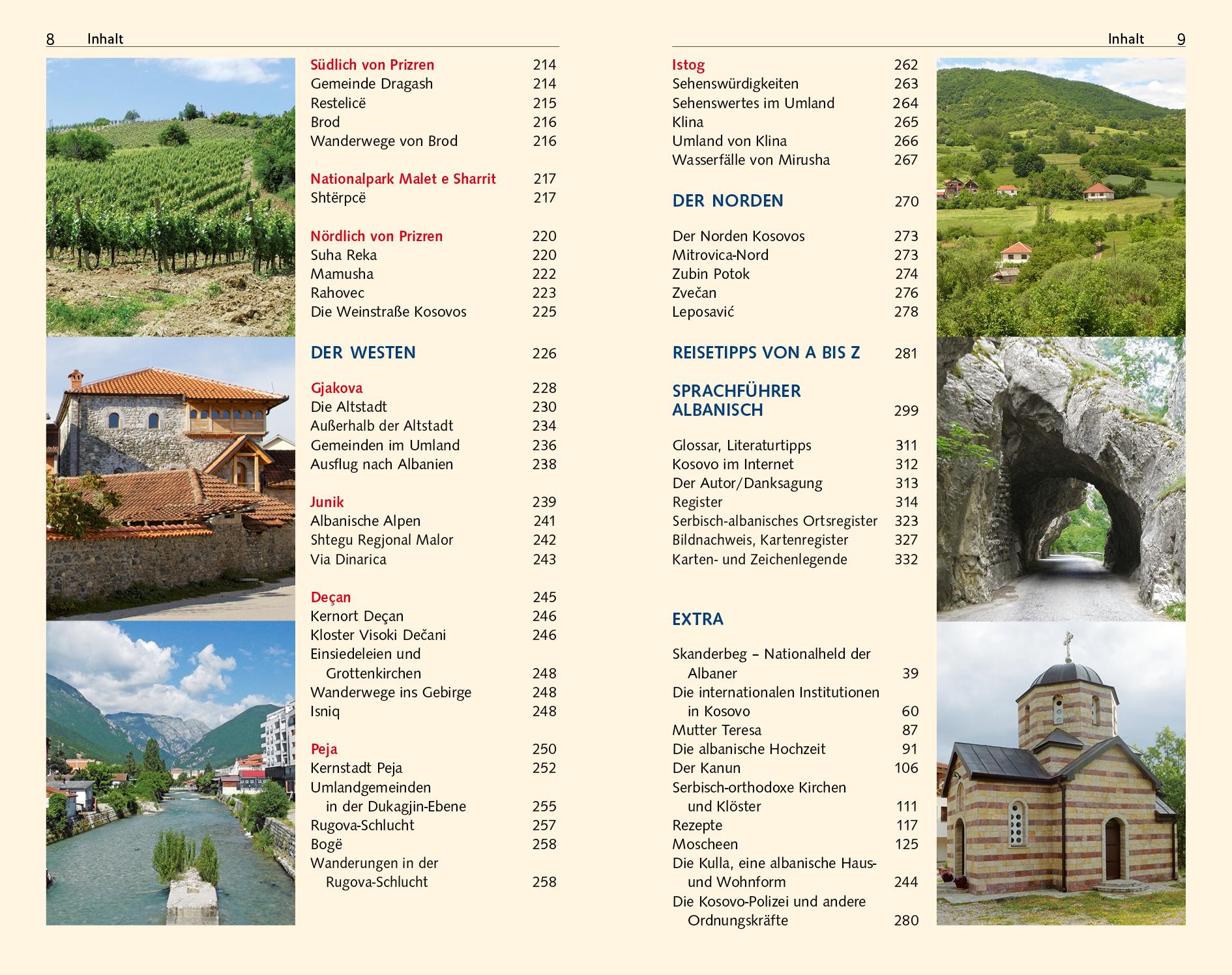 Beispielinhalt (Bild) TRESCHER Reiseführer Kosovo