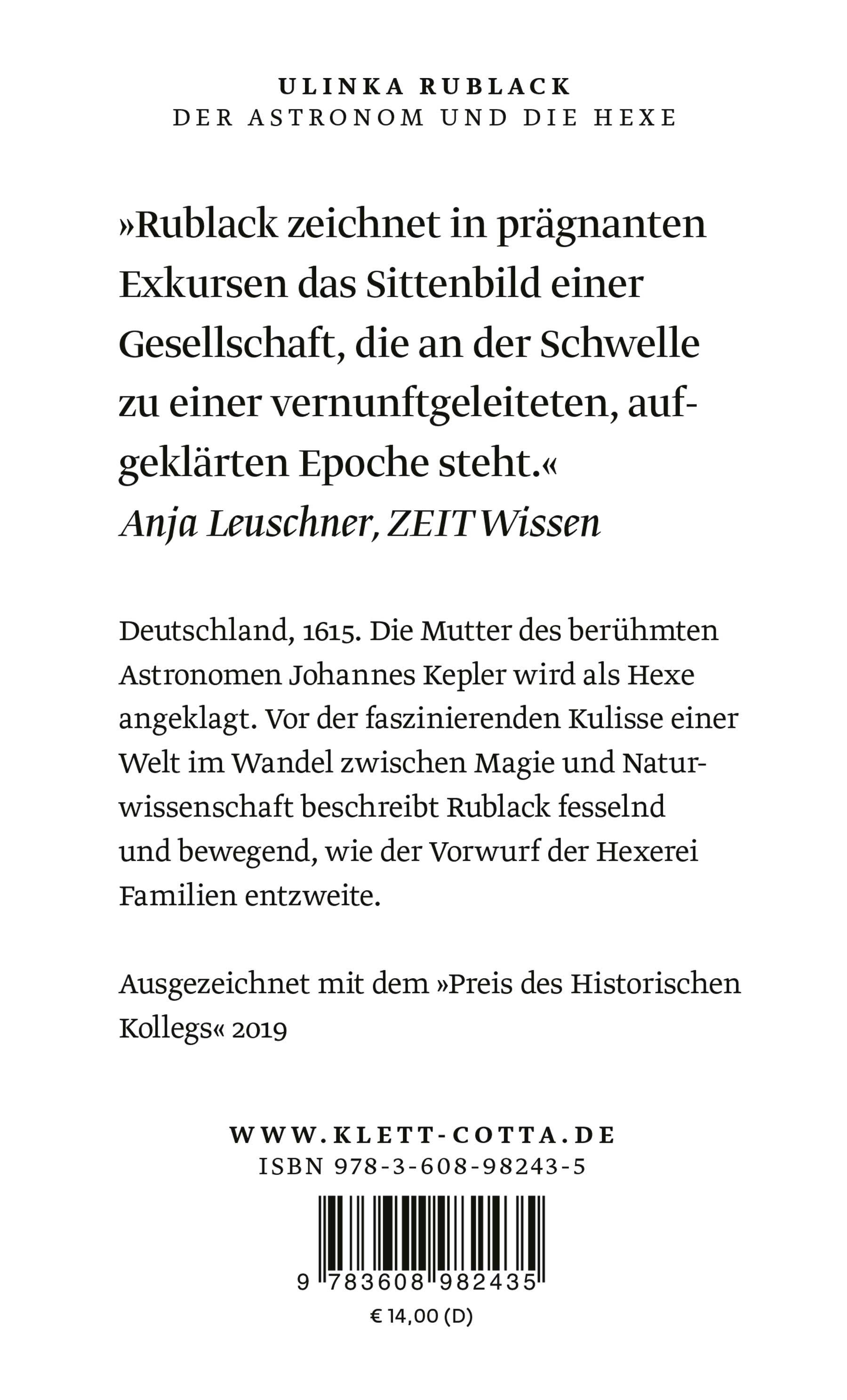 Rückseitencover Der Astronom und die Hexe