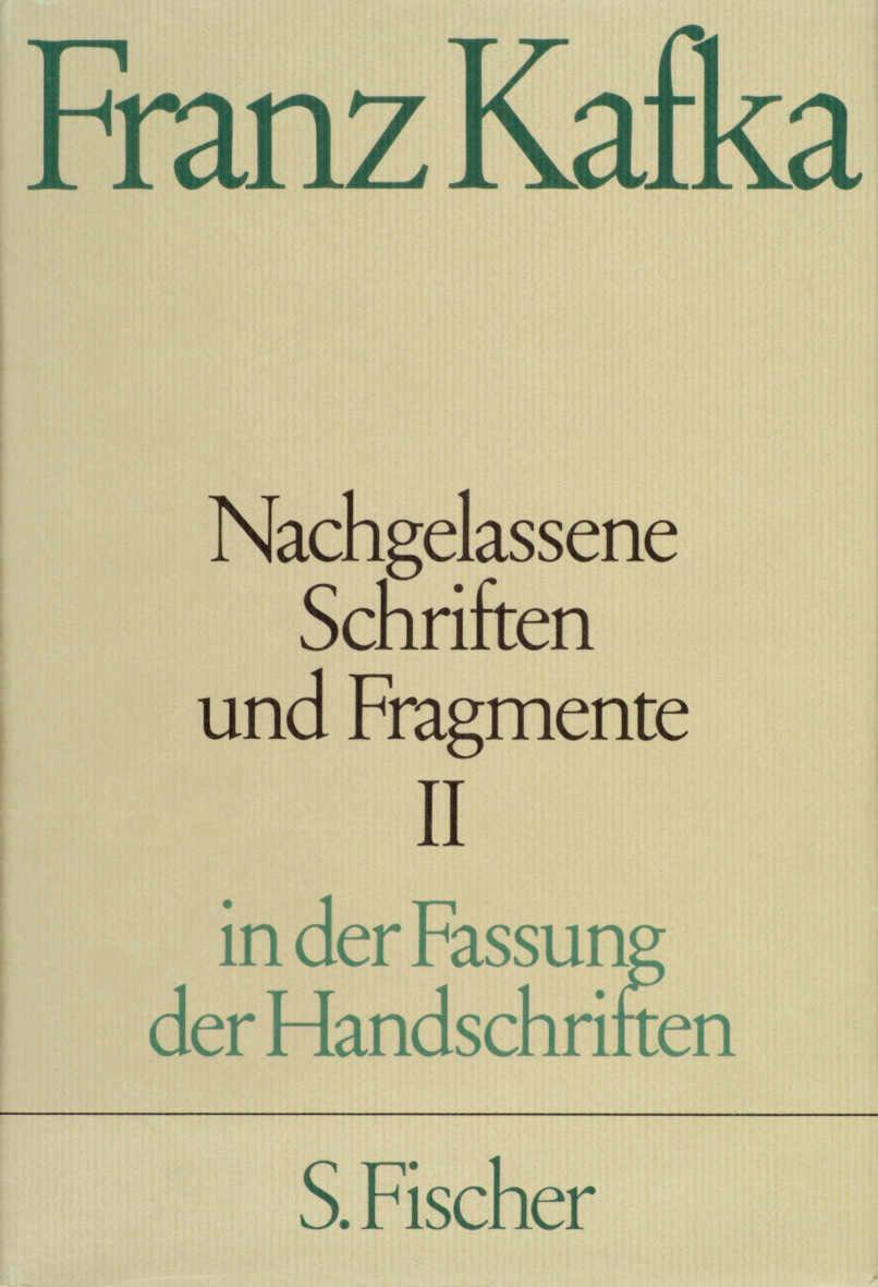 Vorderes Coverbild Nachgelassene Schriften und Fragmente II