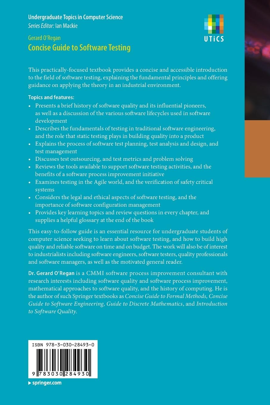 Rückseitencover Concise Guide to Software Testing