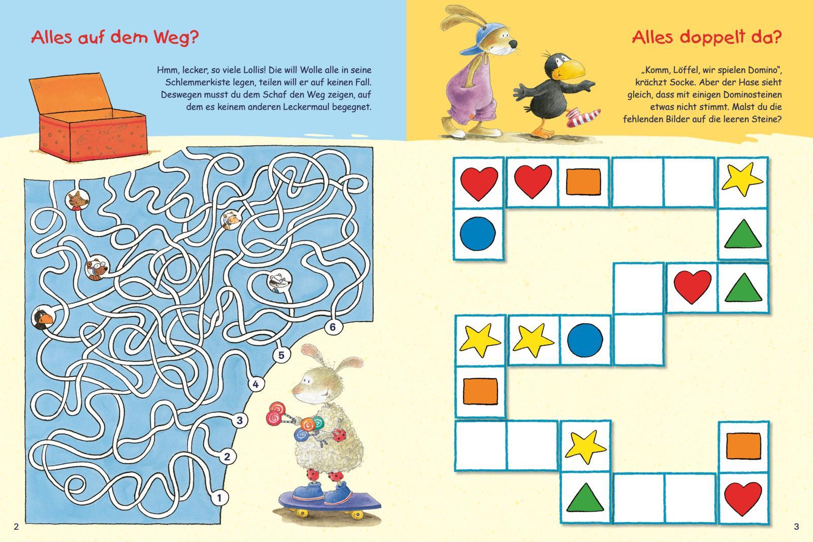 Beispielinhalt (Bild) Der kleine Rabe Socke: Rätsel lösen mit dem kleinen Raben Socke