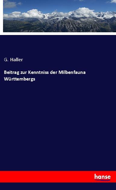 Vorderes Coverbild Beitrag zur Kenntniss der Milbenfauna Württembergs