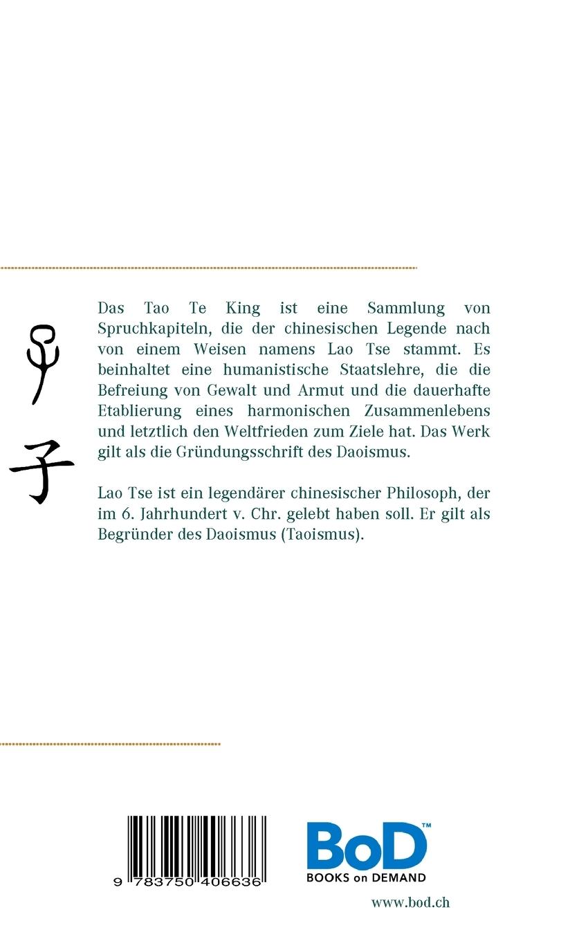 Rückseitencover Tao Te King