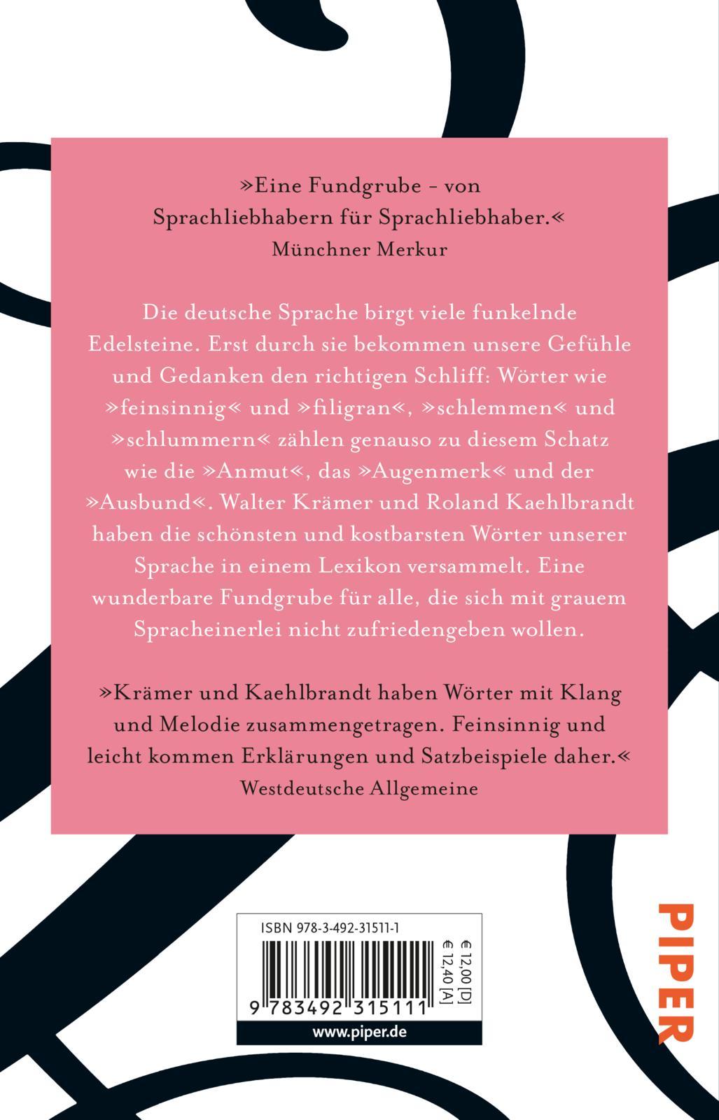 Rückseitencover Lexikon der schönen Wörter