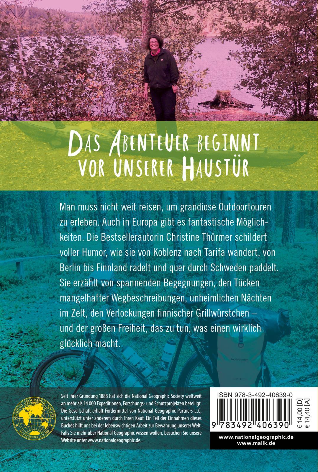 Rückseitencover Wandern. Radeln. Paddeln.