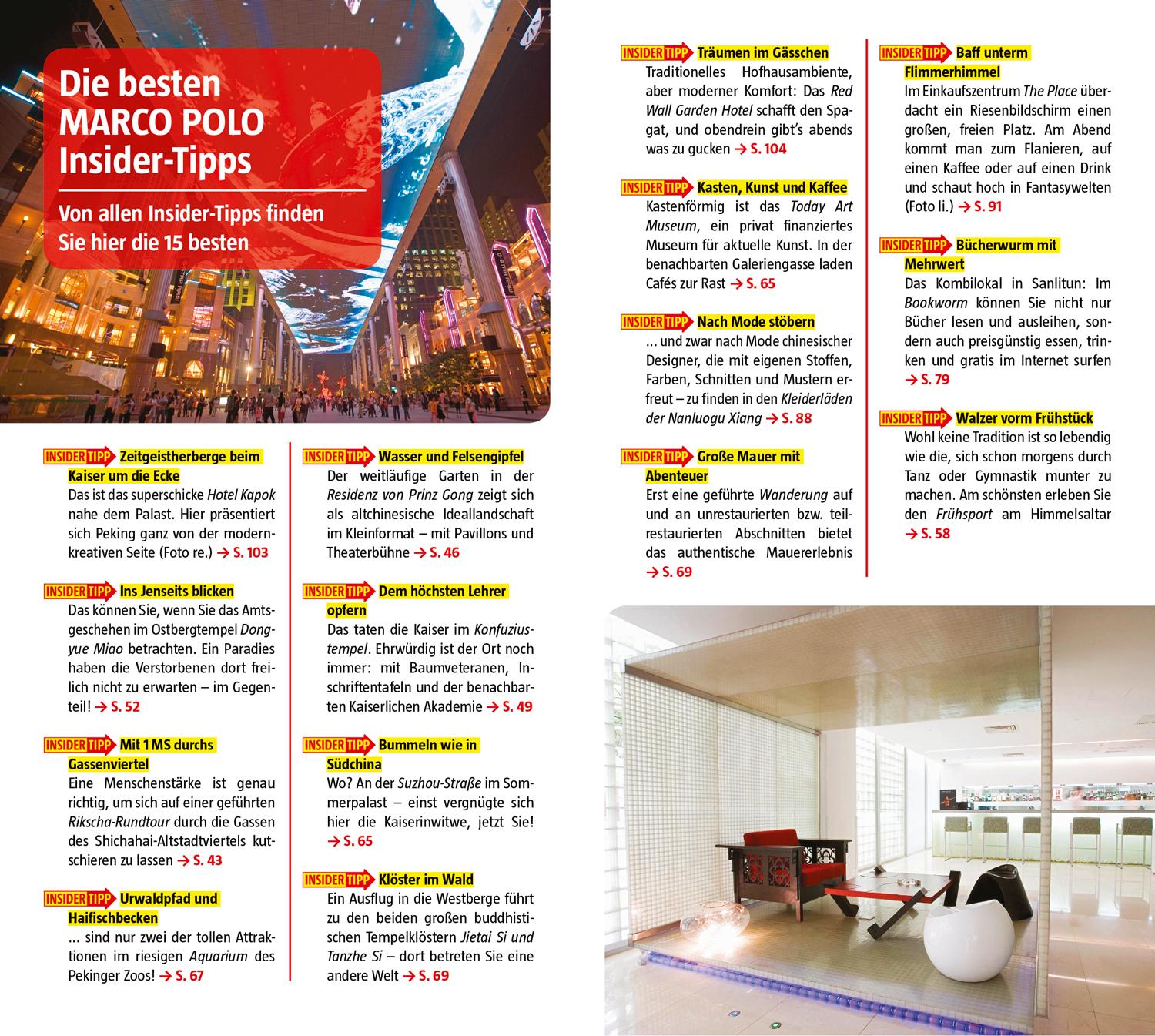 Beispielinhalt (Bild) MARCO POLO Reiseführer Peking