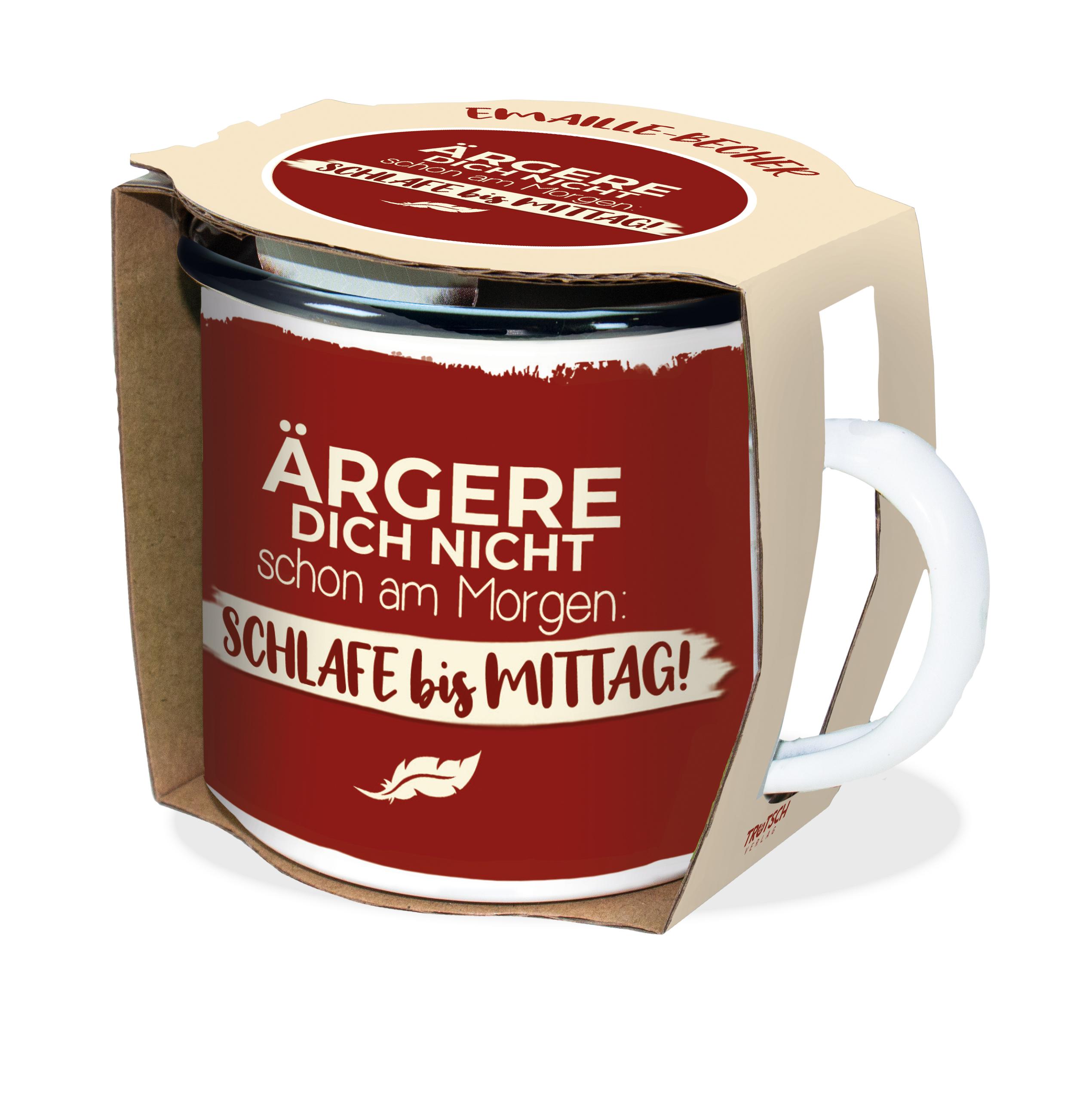 Vorderes Coverbild Emaille-Becher "Ärgere Dich Nicht" 300ml