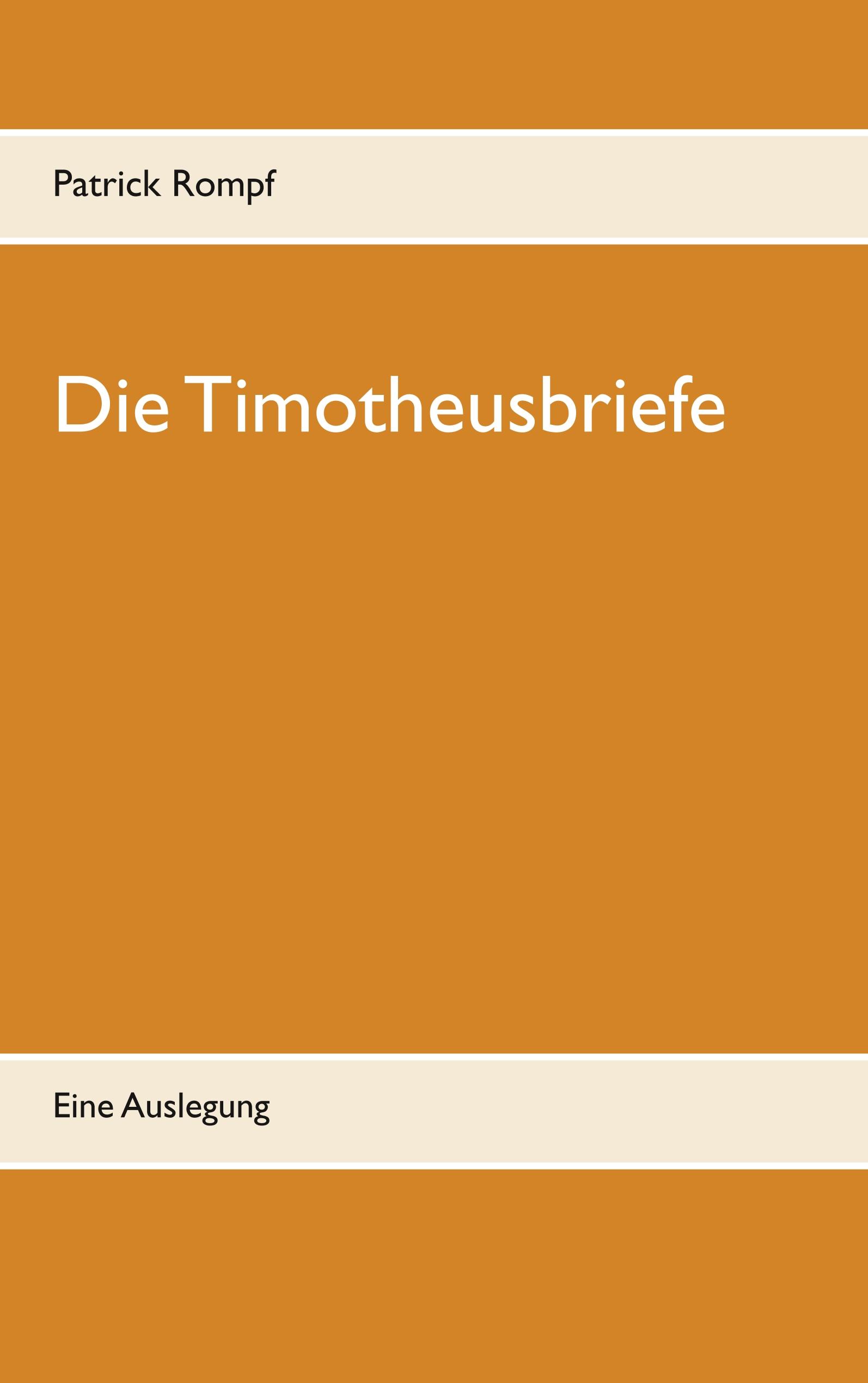 Vorderes Coverbild Die Timotheusbriefe