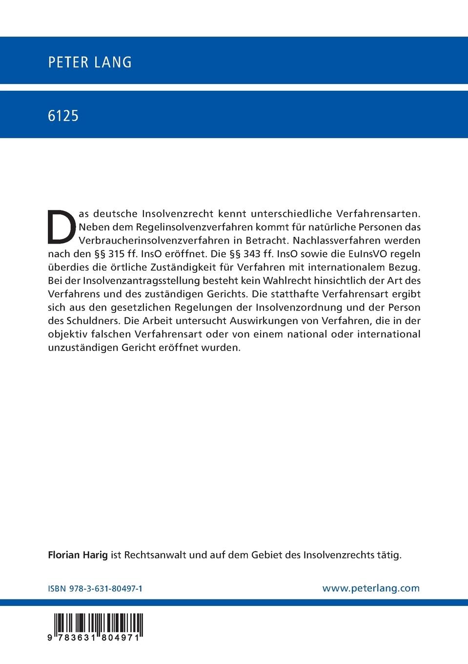 Rückseitencover Fehleinschätzungen bei der Eröffnung von Insolvenzverfahren