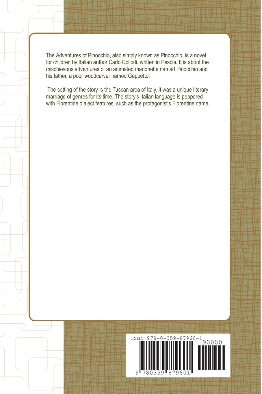 Rückseitencover The Adventures of Pinocchio