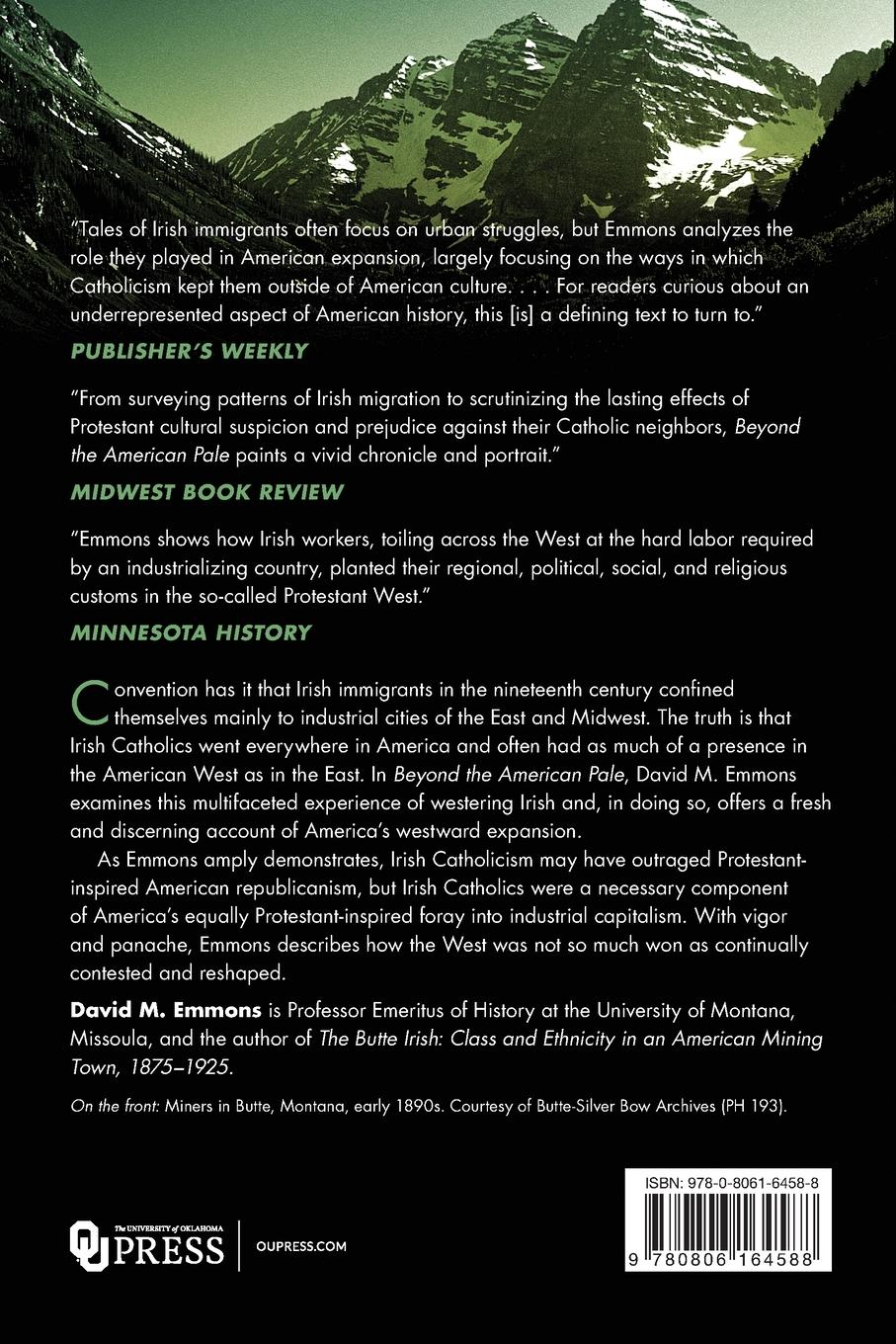 Rückseitencover Beyond the American Pale: The Irish in the West, 1845-1910